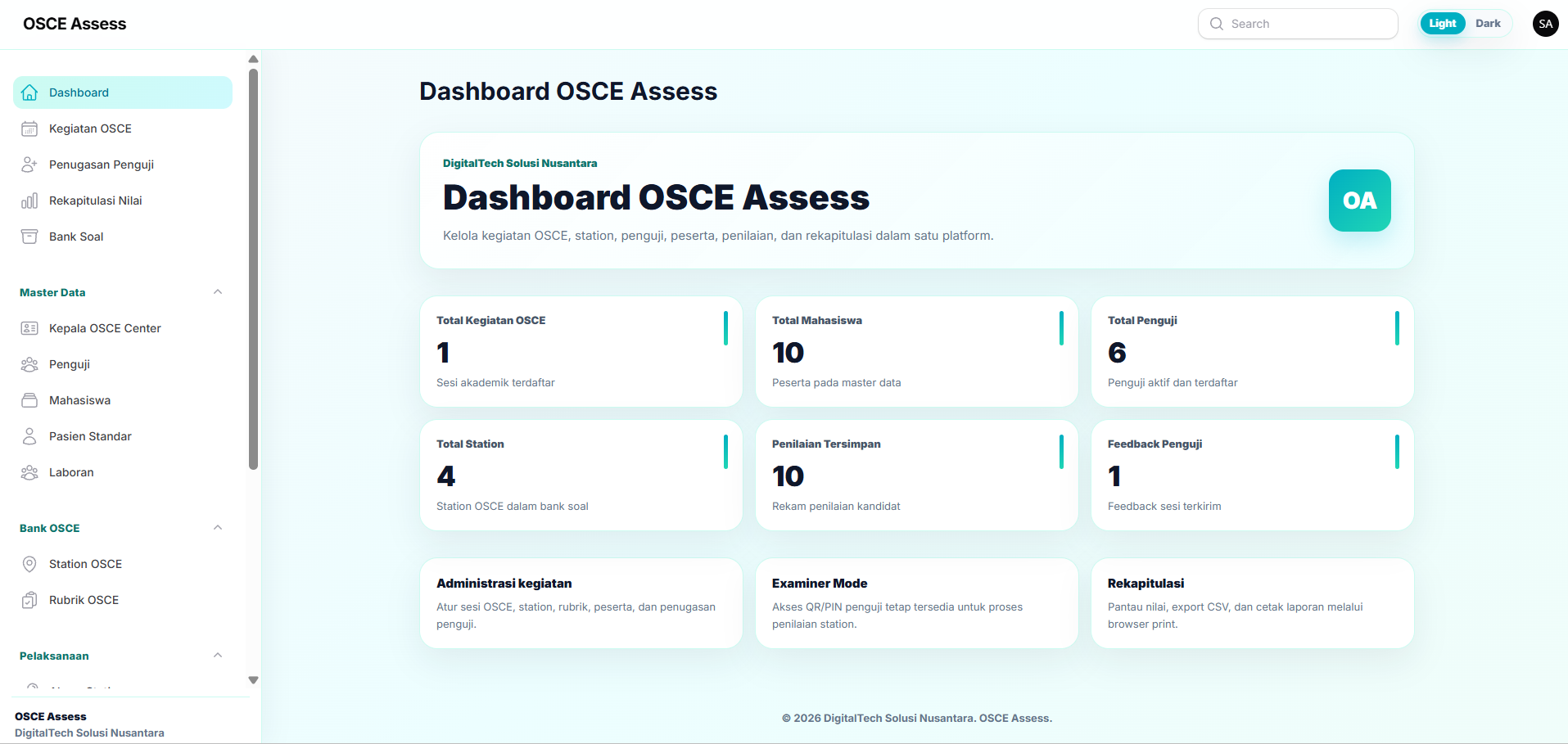 Dashboard OSCE Assess